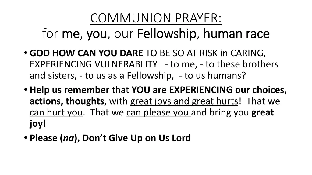 communion prayer me you you our fellowship