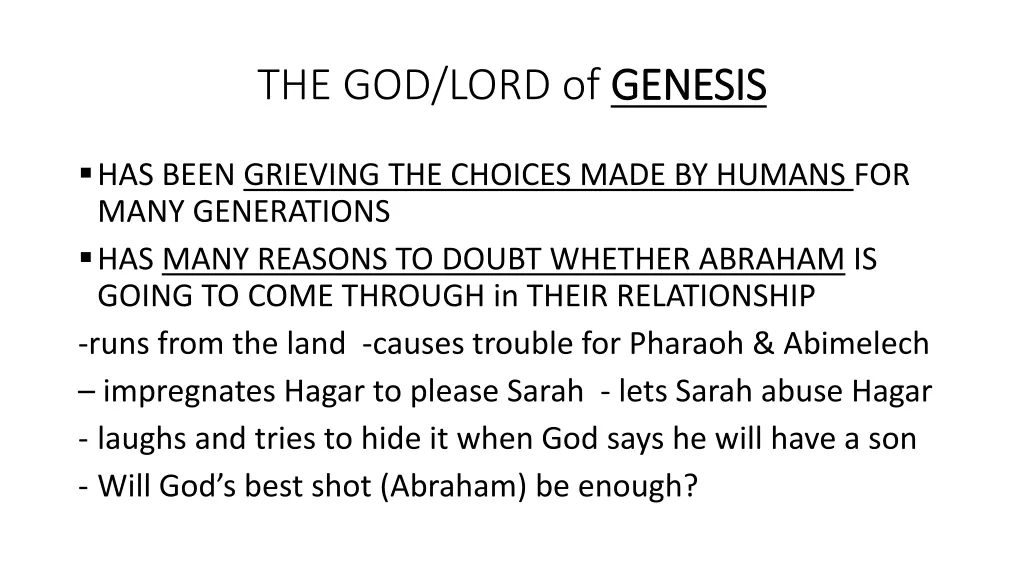 the god lord of genesis