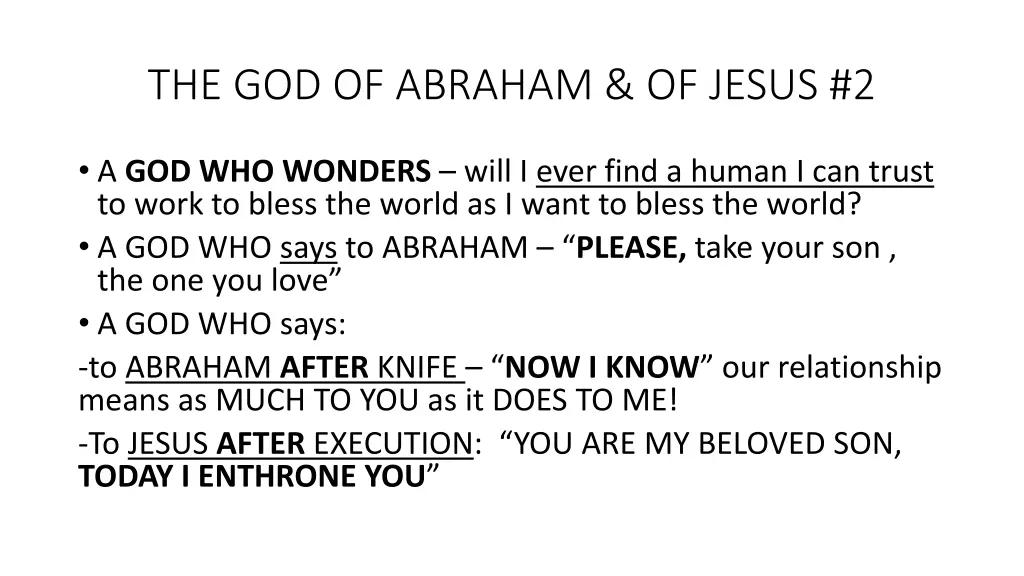 the god of abraham of jesus 2