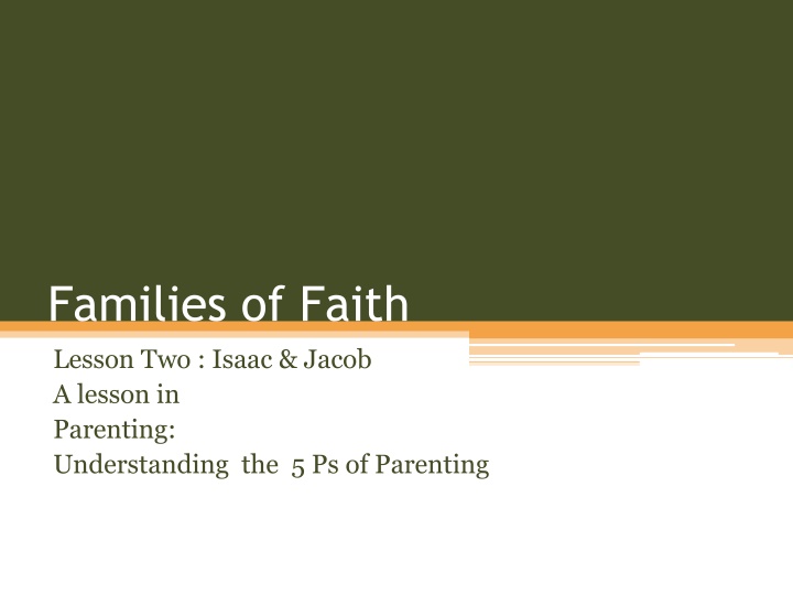 families of faith lesson two isaac jacob a lesson