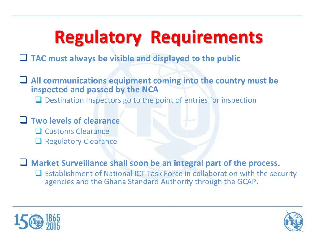 regulatory requirements tac must always