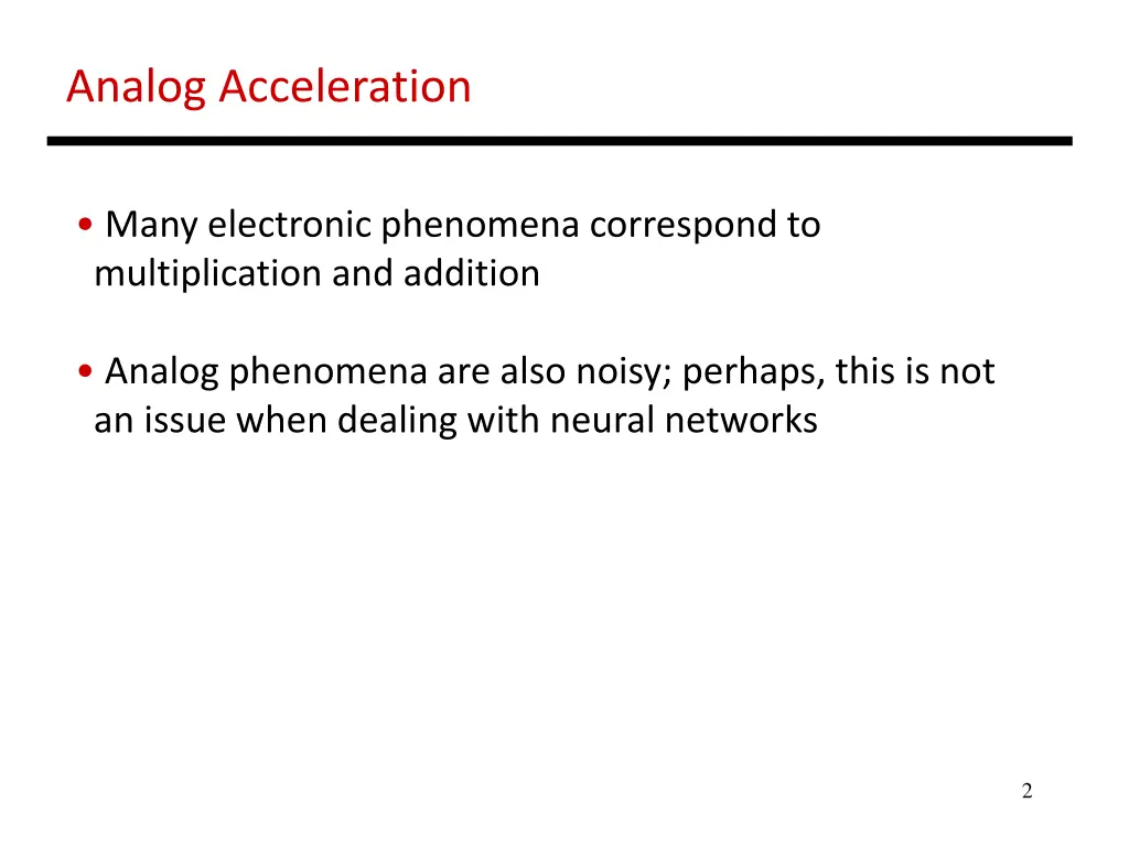 analog acceleration