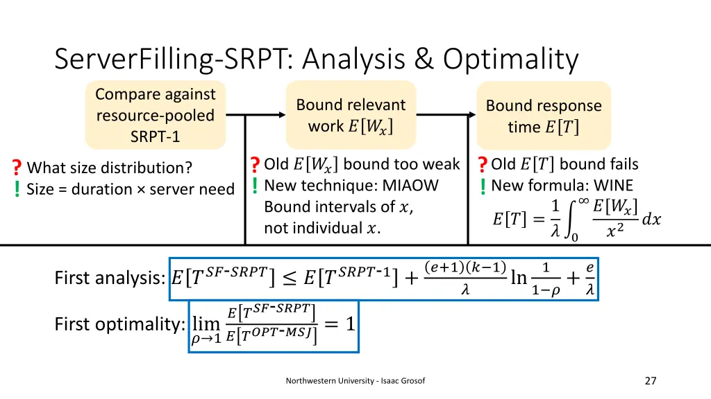 serverfilling srpt analysis optimality