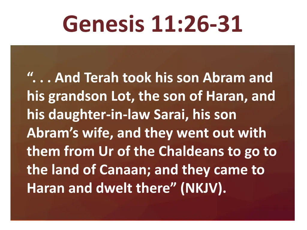 genesis 11 26 31 2