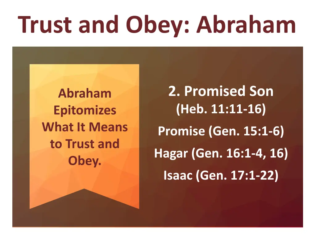 trust and obey abraham 3