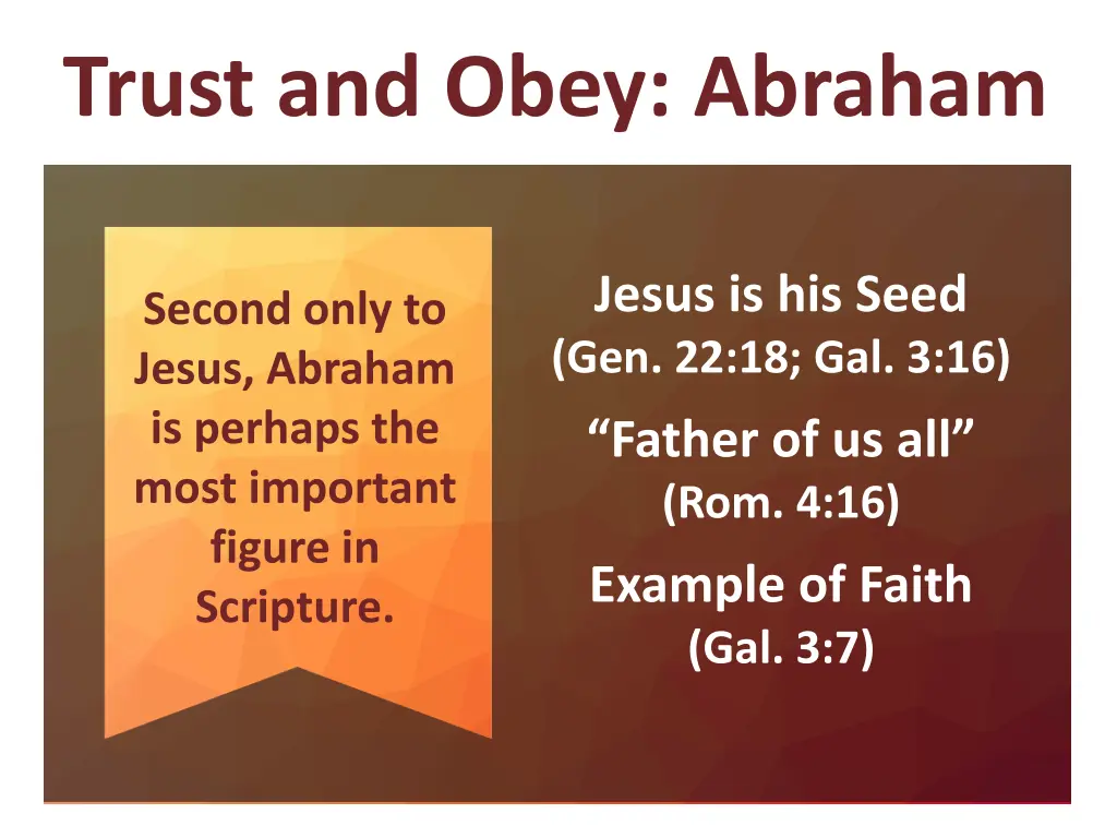 trust and obey abraham