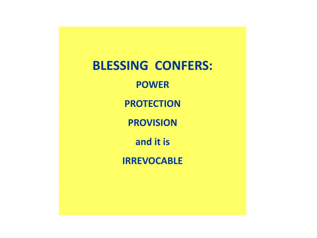 blessing confers