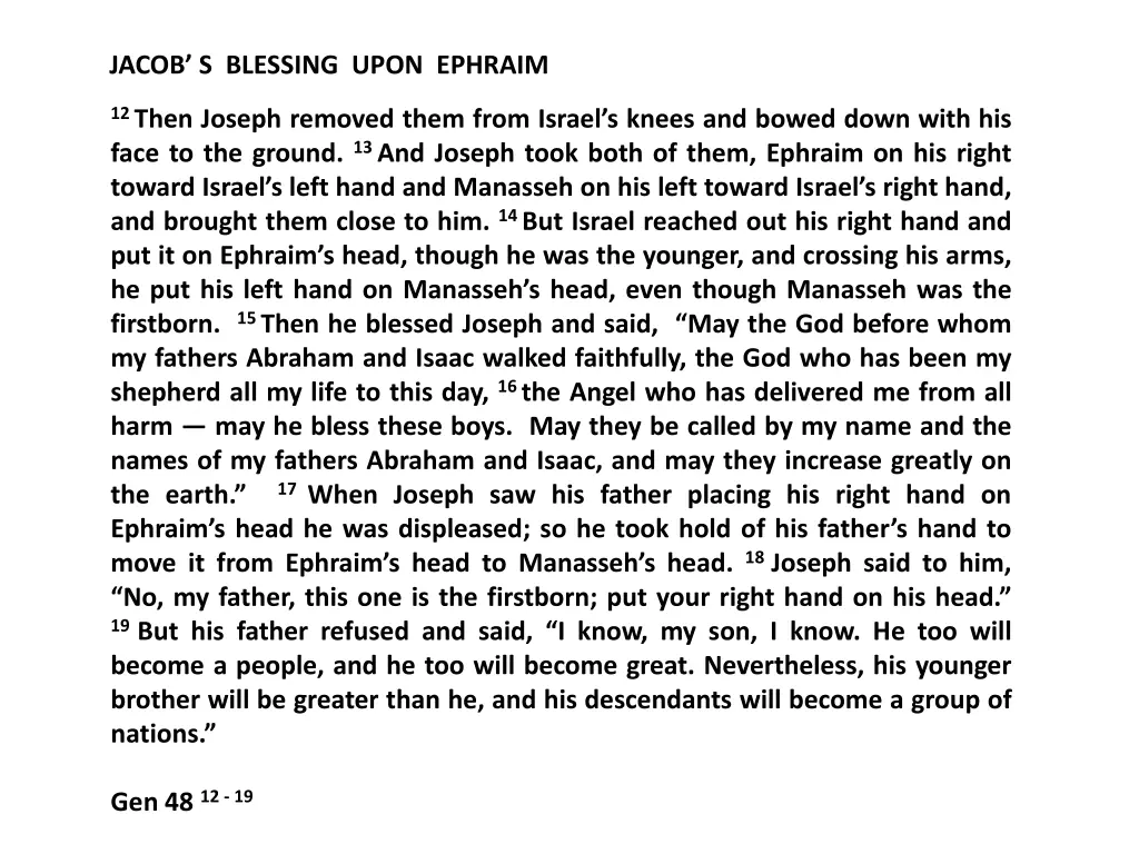 jacob s blessing upon ephraim