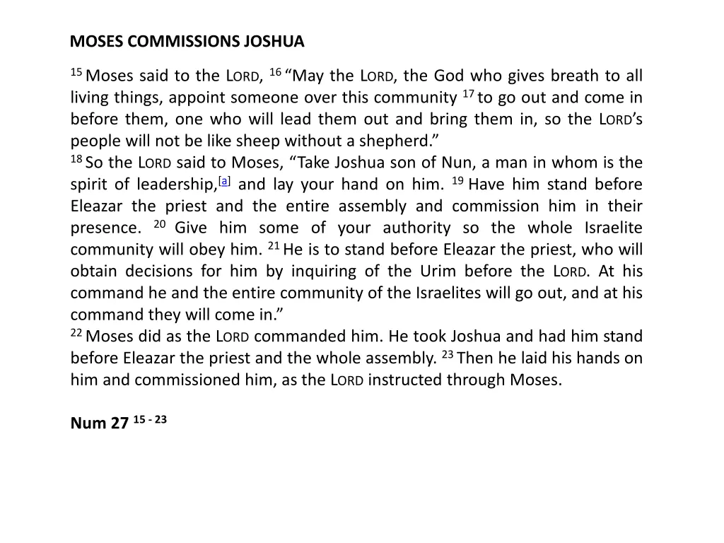 moses commissions joshua