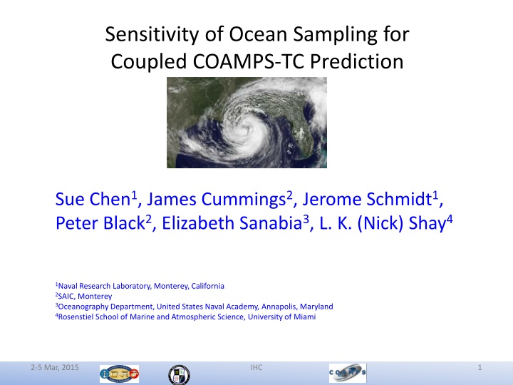 sensitivity of ocean sampling for coupled coamps