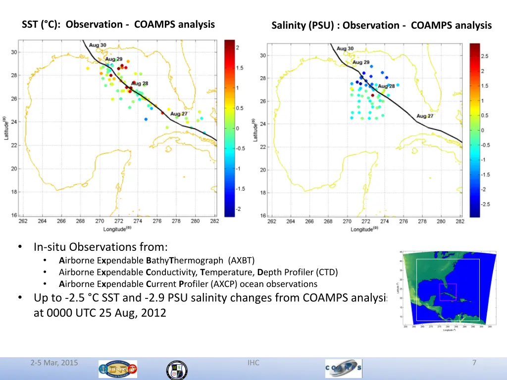 sst c observation coamps analysis