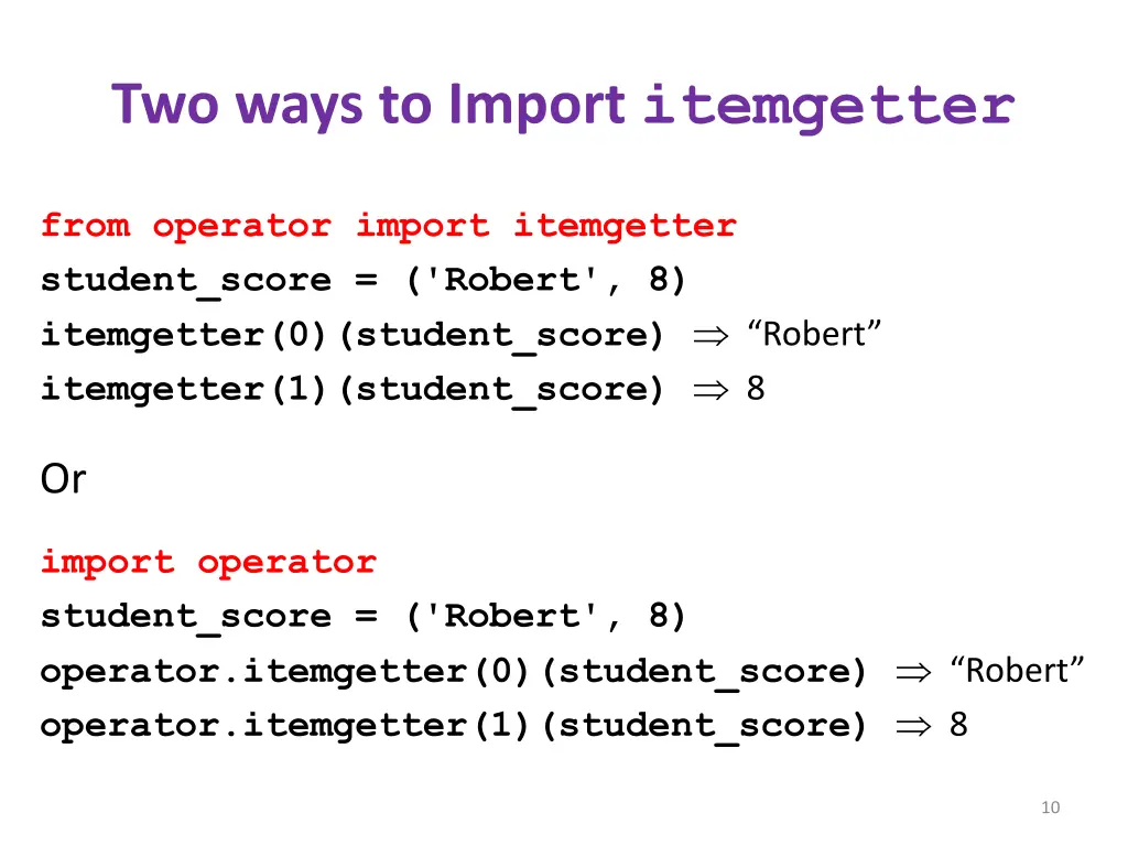 two ways to import itemgetter