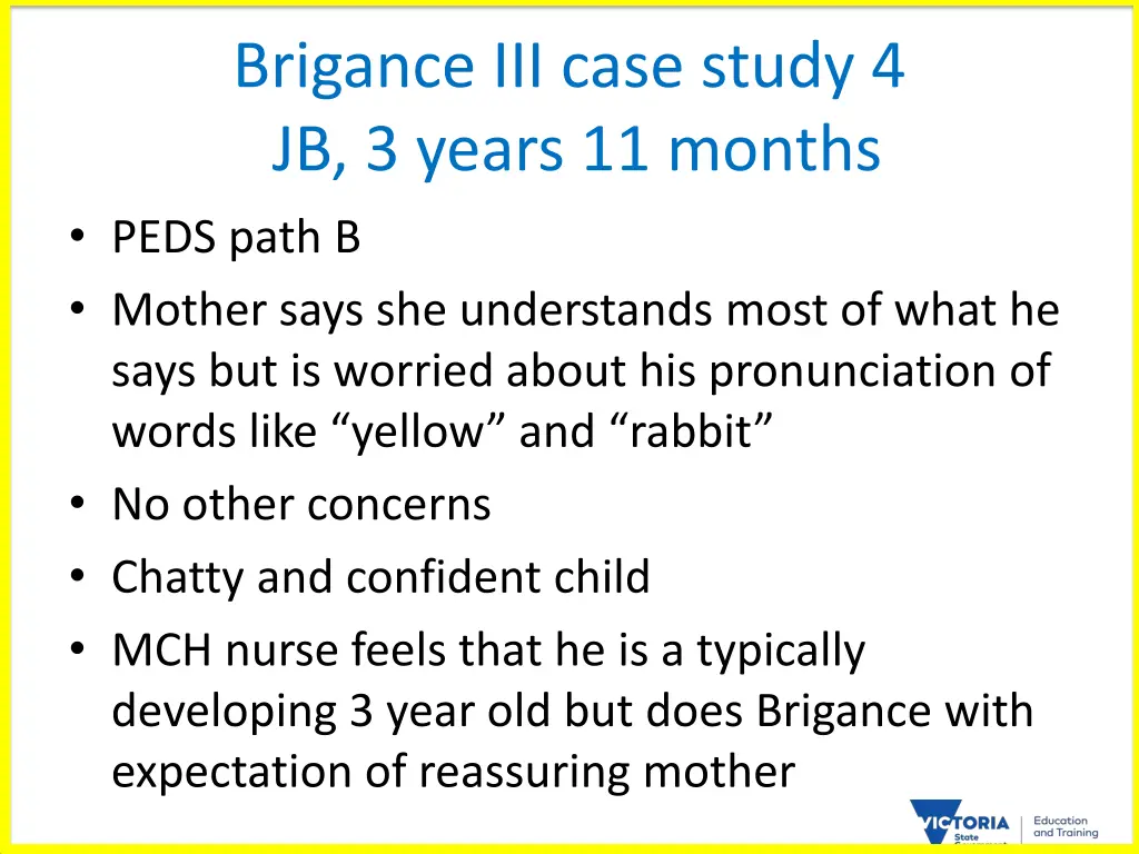 brigance iii case study 4 jb 3 years 11 months