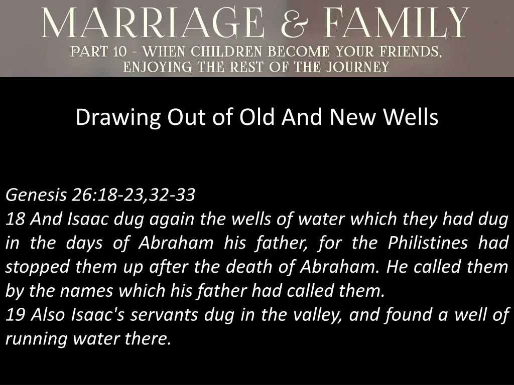 drawing out of old and new wells