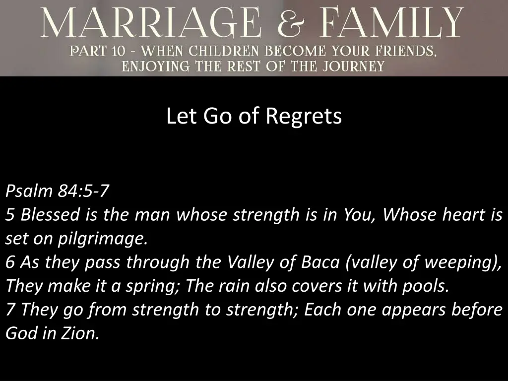 let go of regrets