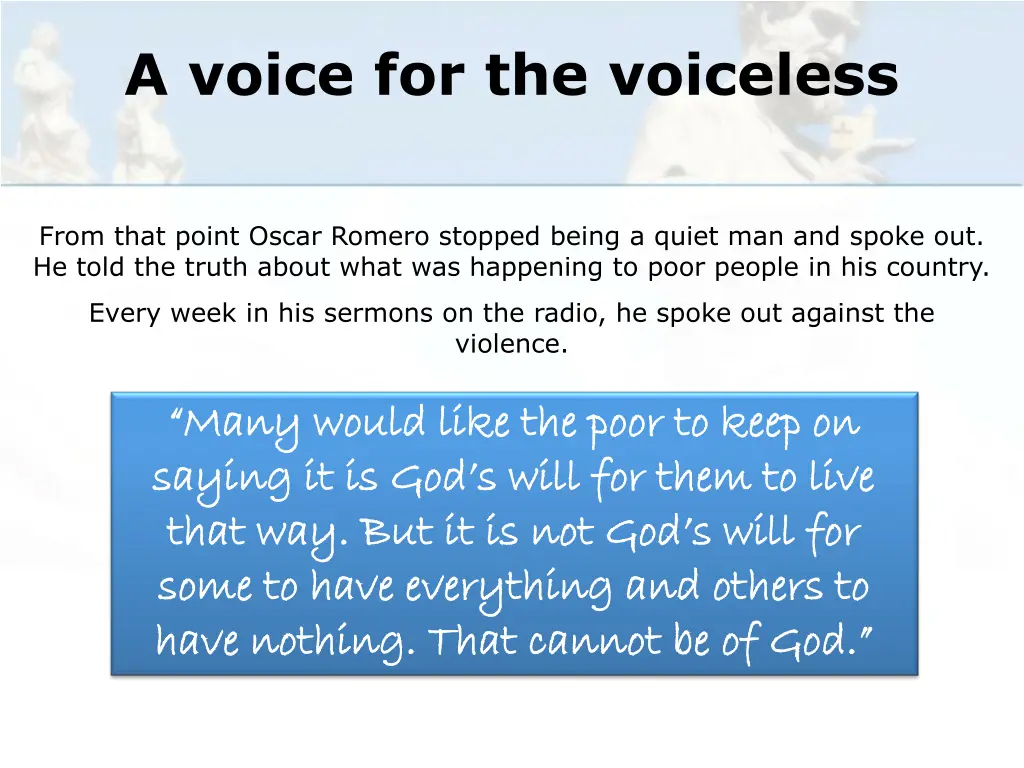 a voice for the voiceless