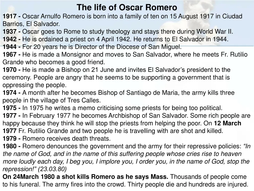 the life of oscar romero