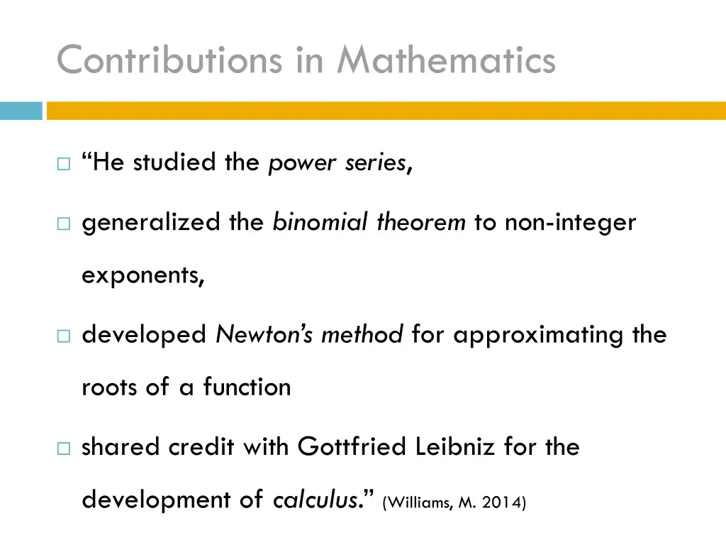 contributions in mathematics