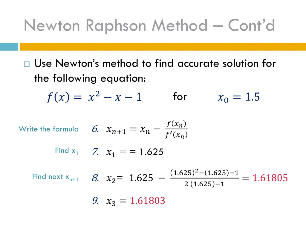 newton raphson method cont d