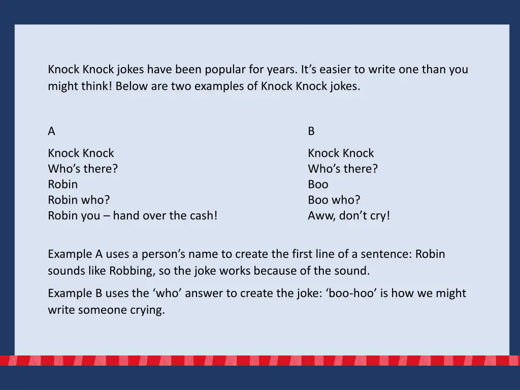 knock knock jokes have been popular for years