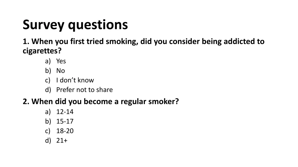 survey questions