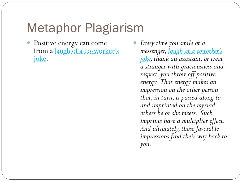 metaphor plagiarism