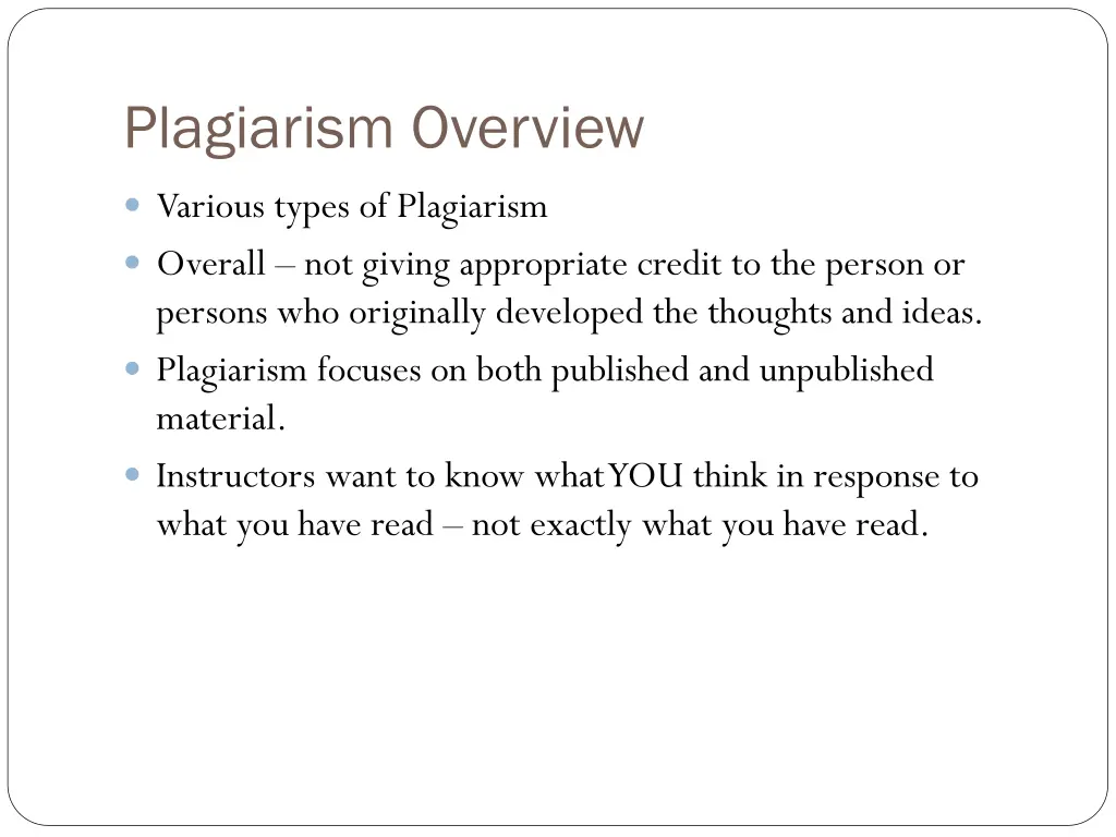 plagiarism overview