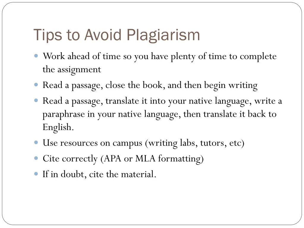 tips to avoid plagiarism