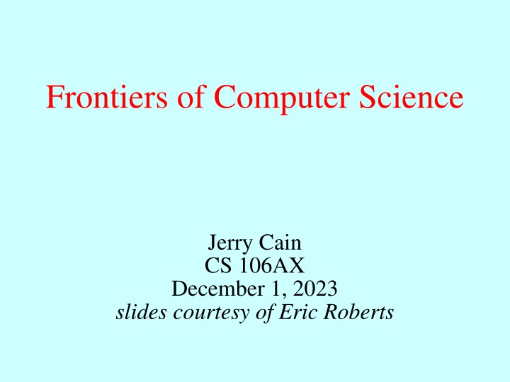 frontiers of computer science