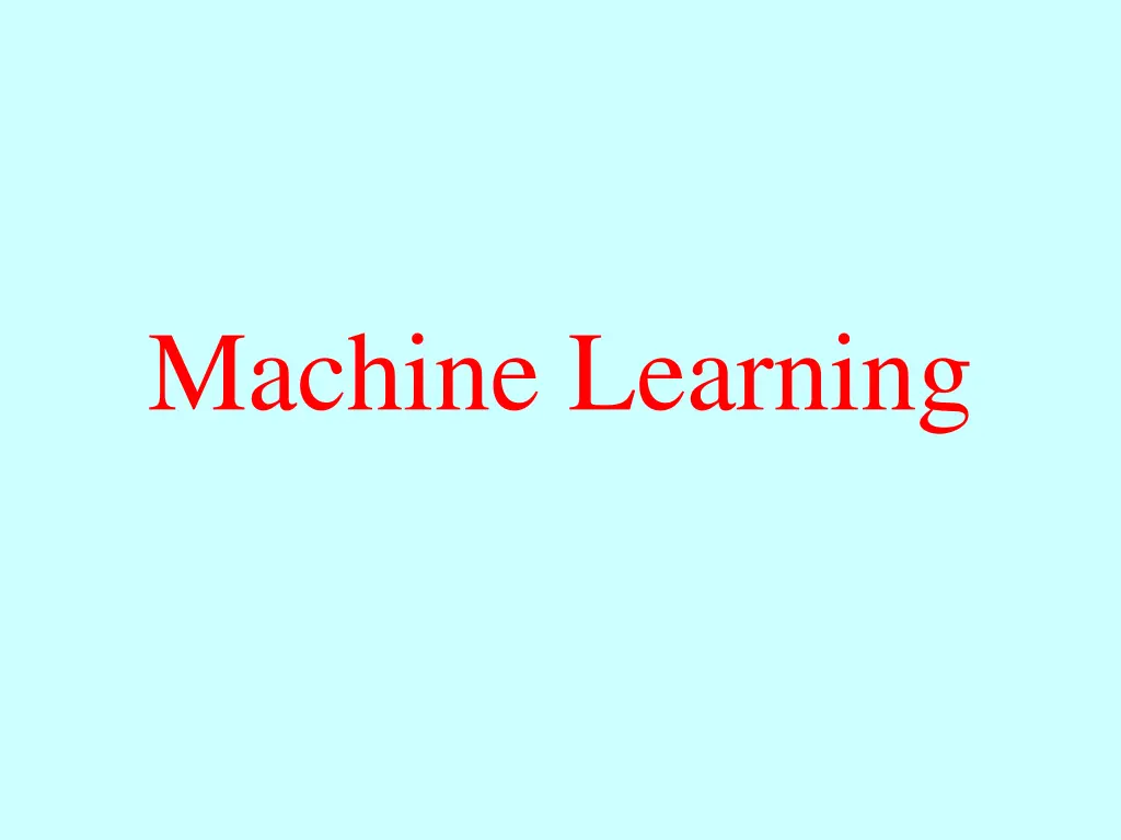 machine learning