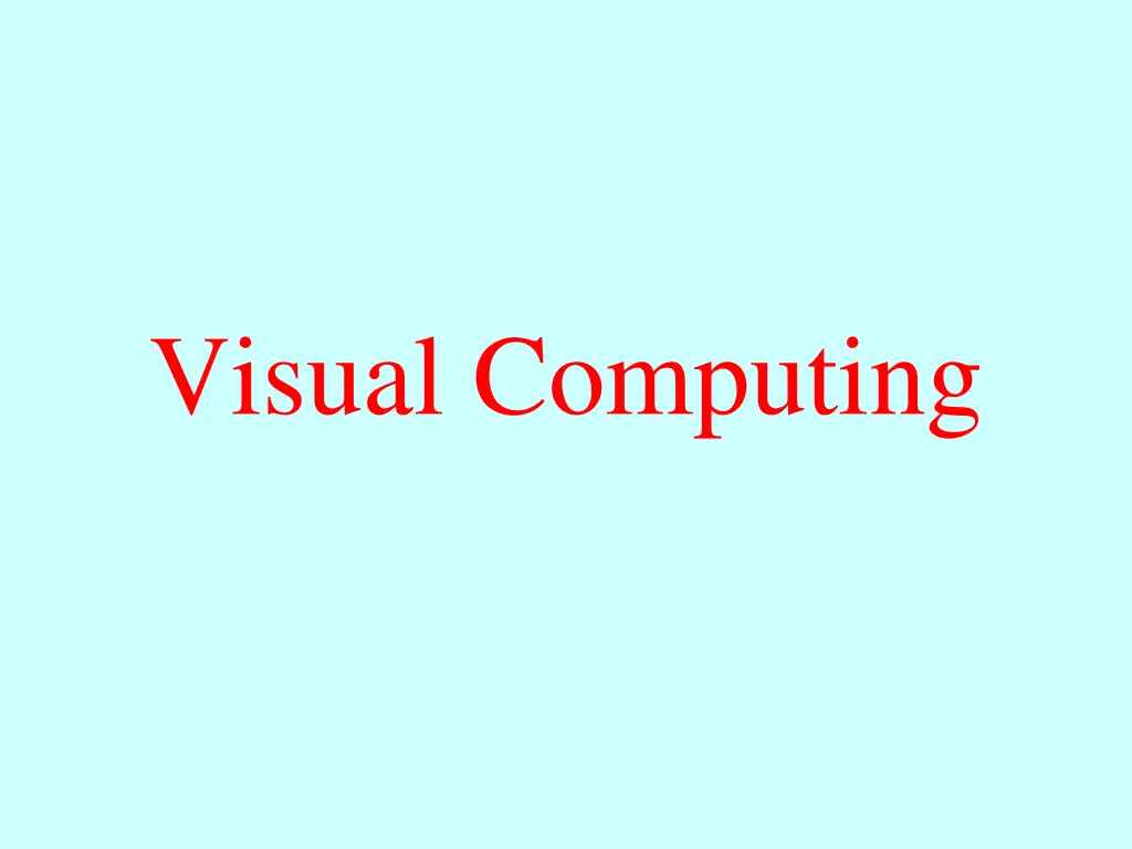 visual computing