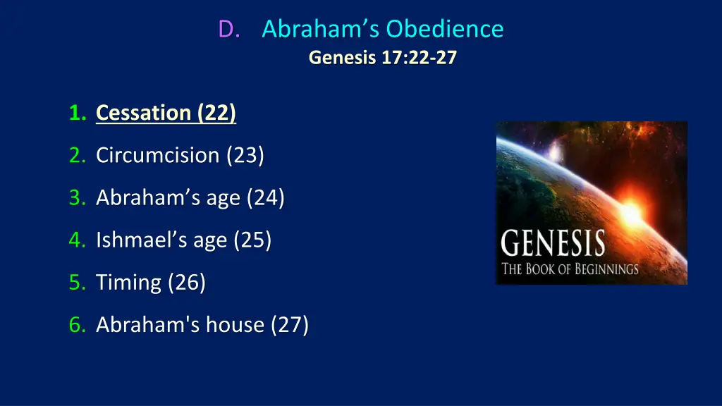 d abraham s obedience genesis 17 22 27 1