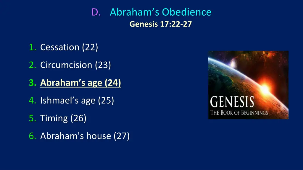 d abraham s obedience genesis 17 22 27 3