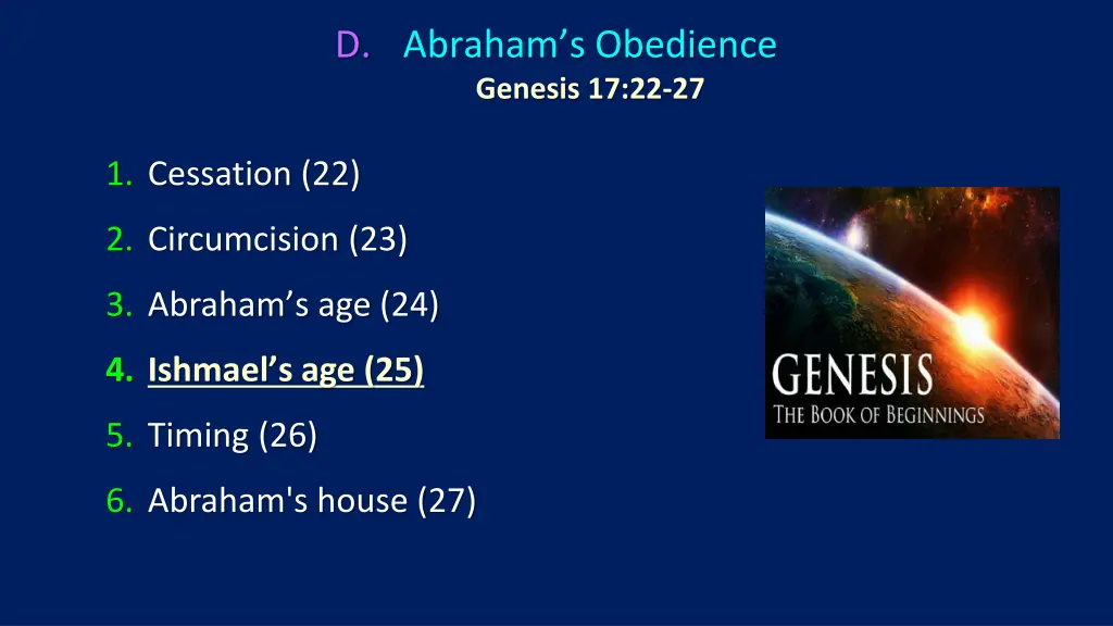 d abraham s obedience genesis 17 22 27 4