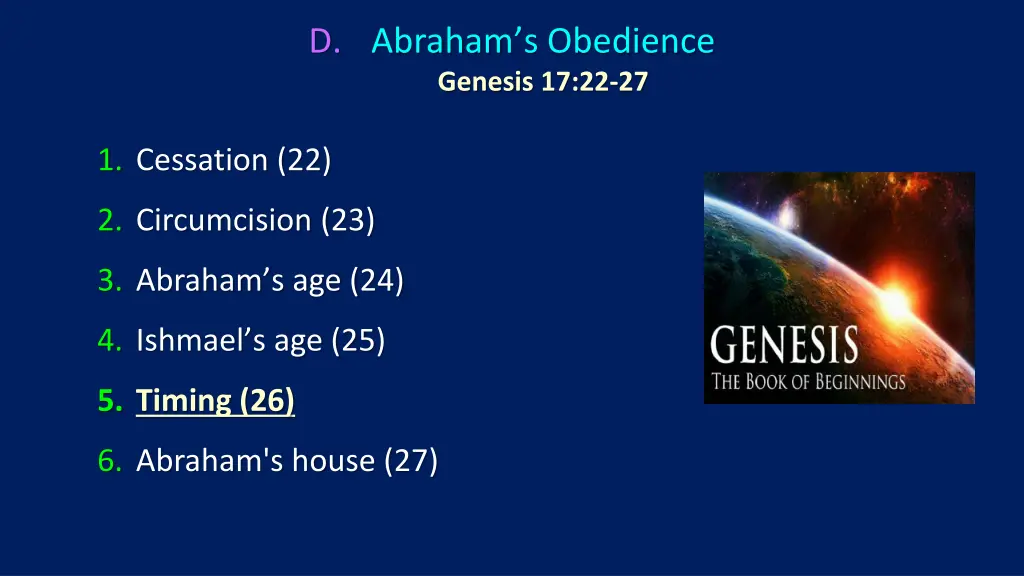 d abraham s obedience genesis 17 22 27 5