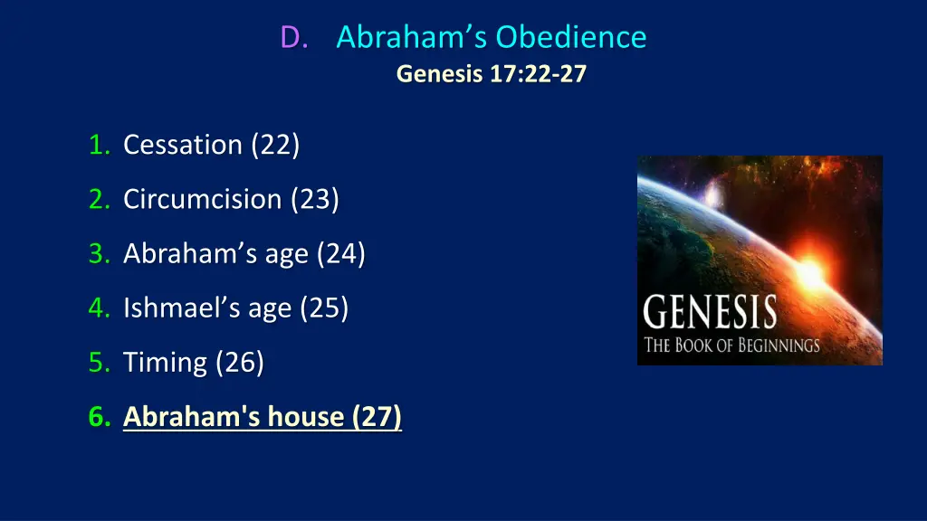 d abraham s obedience genesis 17 22 27 6