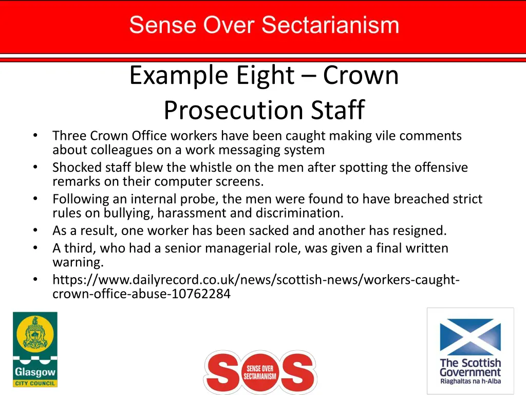 example eight crown prosecution staff three crown