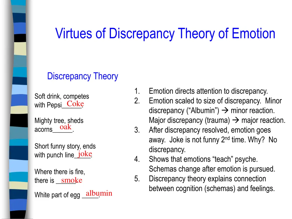 virtues of discrepancy theory of emotion