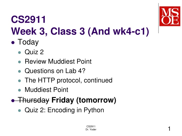 cs2911 week 3 class 3 and wk4 c1 today quiz