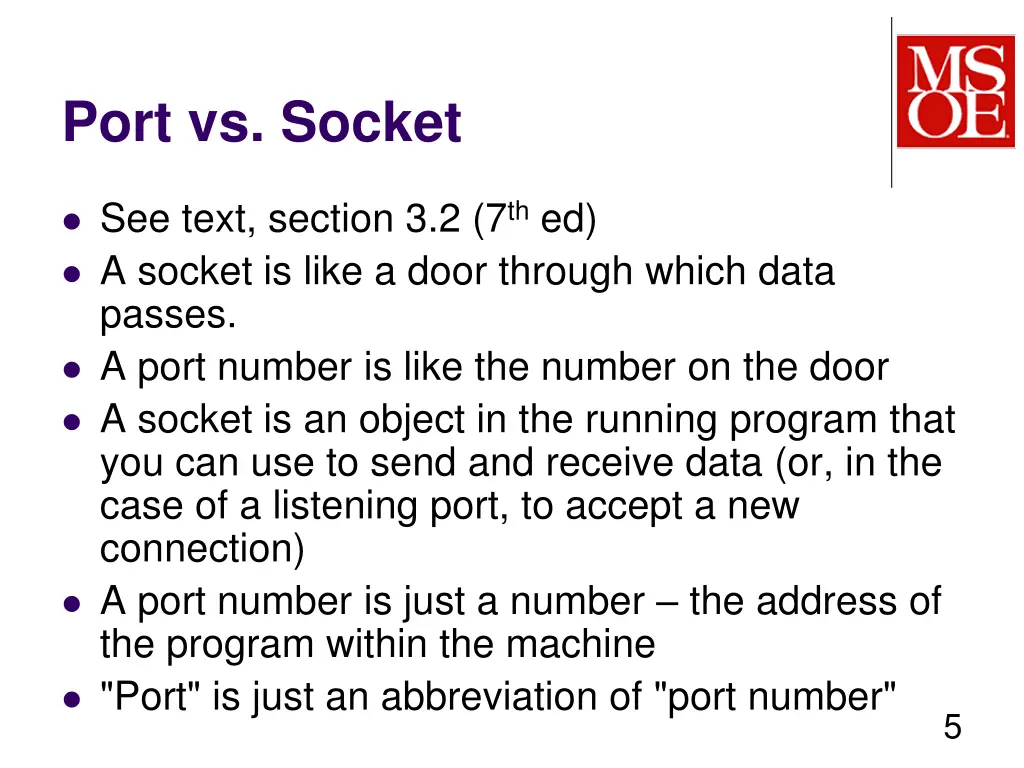 port vs socket