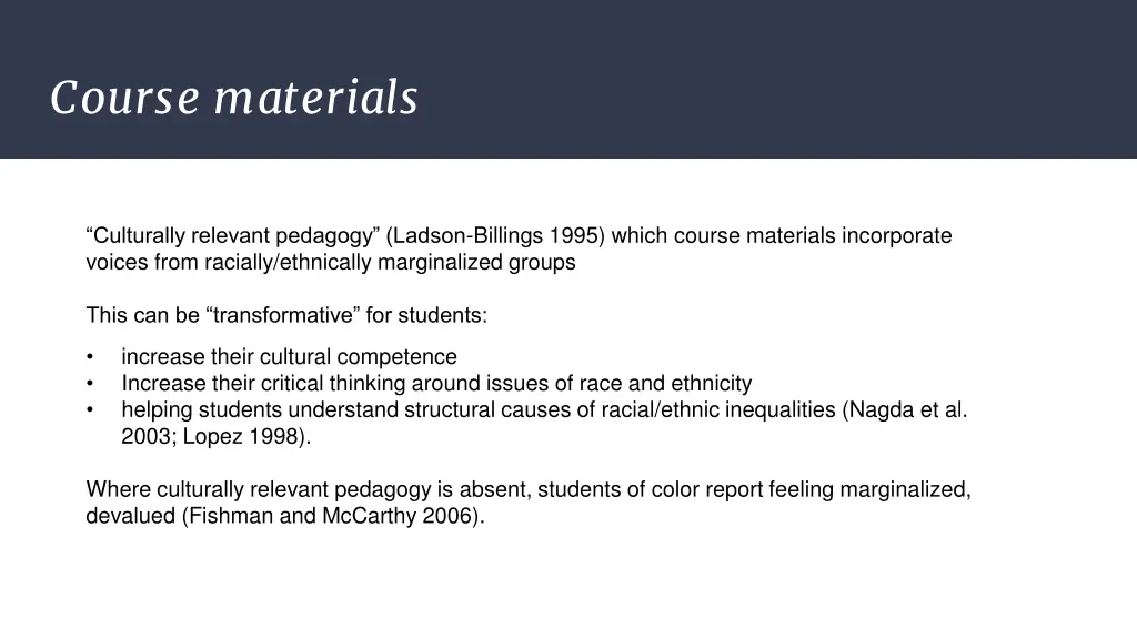 course materials