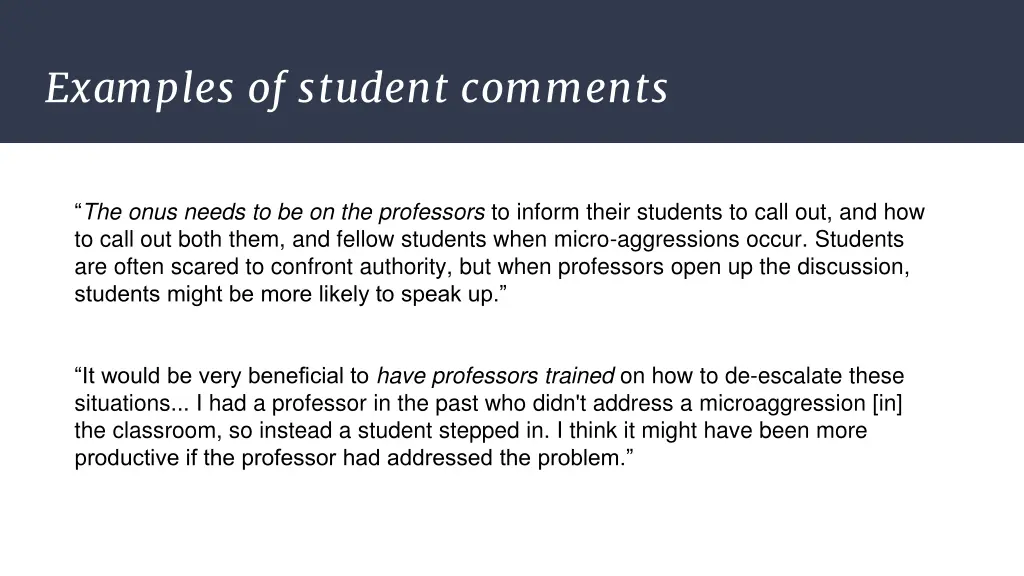 examples of student comments 1