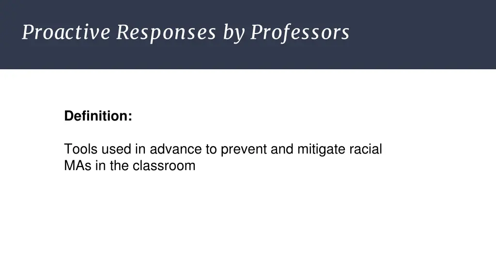 proactive responses by professors