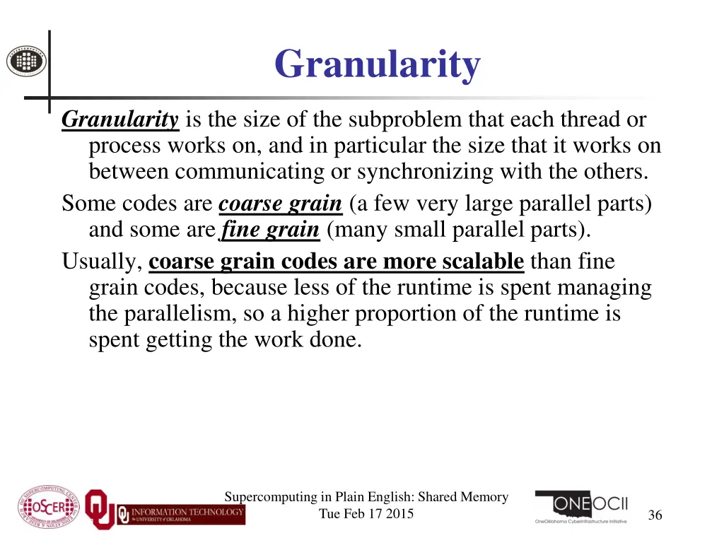 granularity