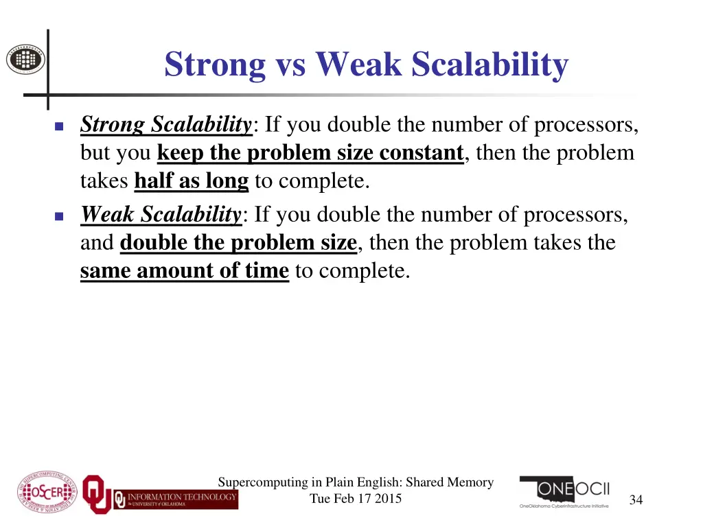 strong vs weak scalability