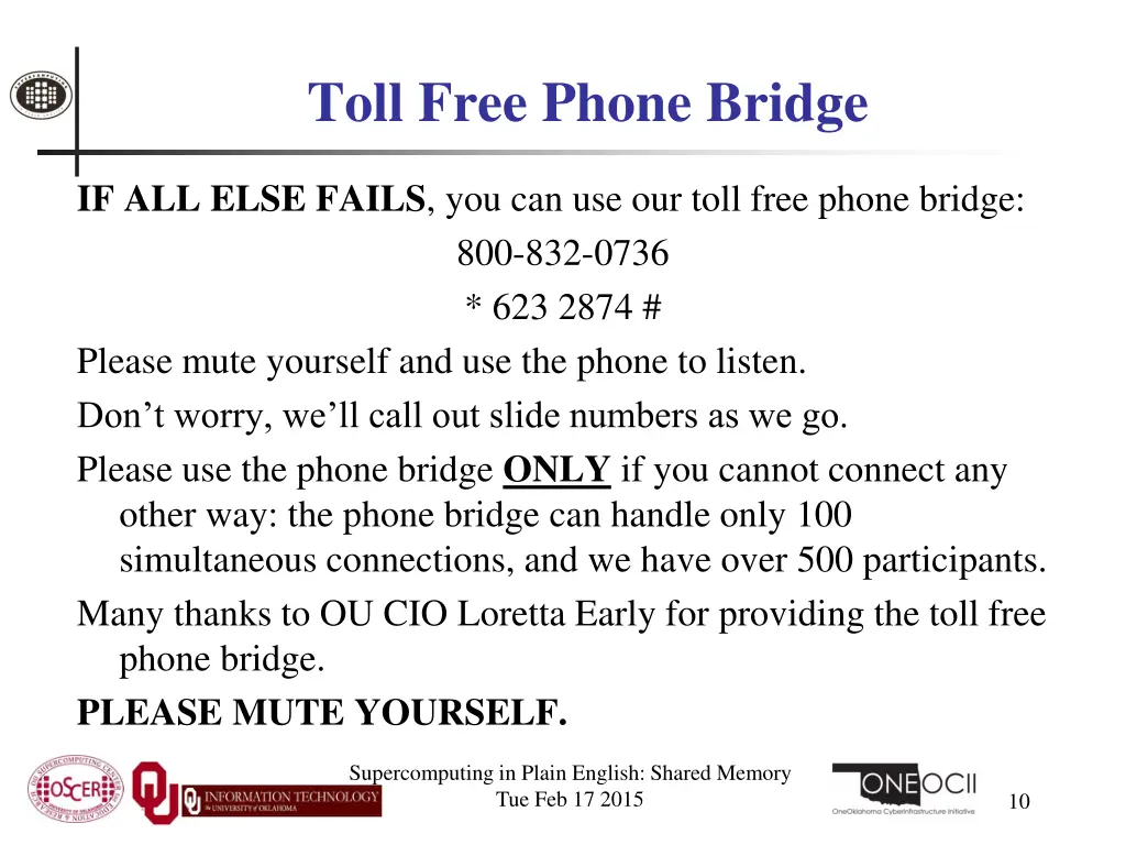 toll free phone bridge