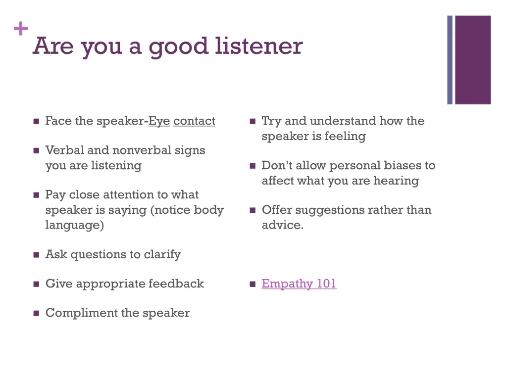 are you a good listener