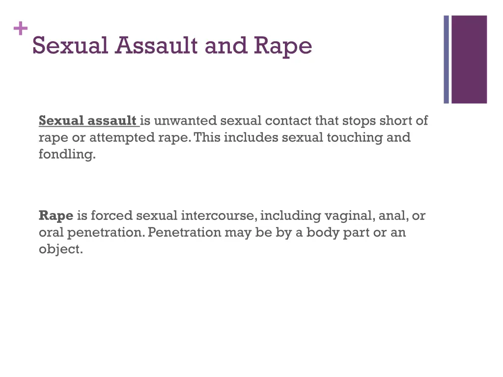 sexual assault and rape