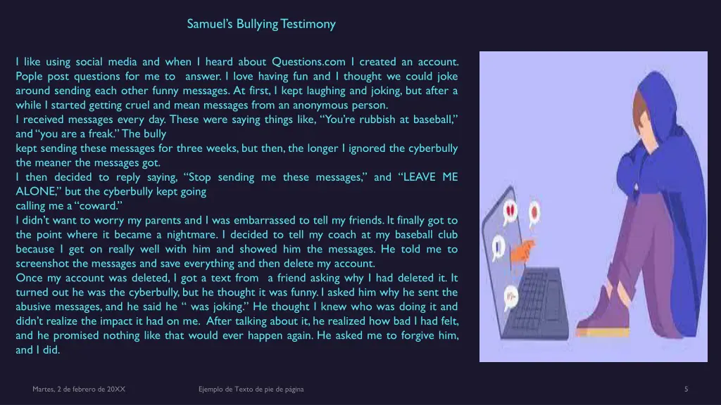 samuel s bullying testimony