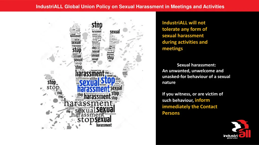 industriall global union policy on sexual